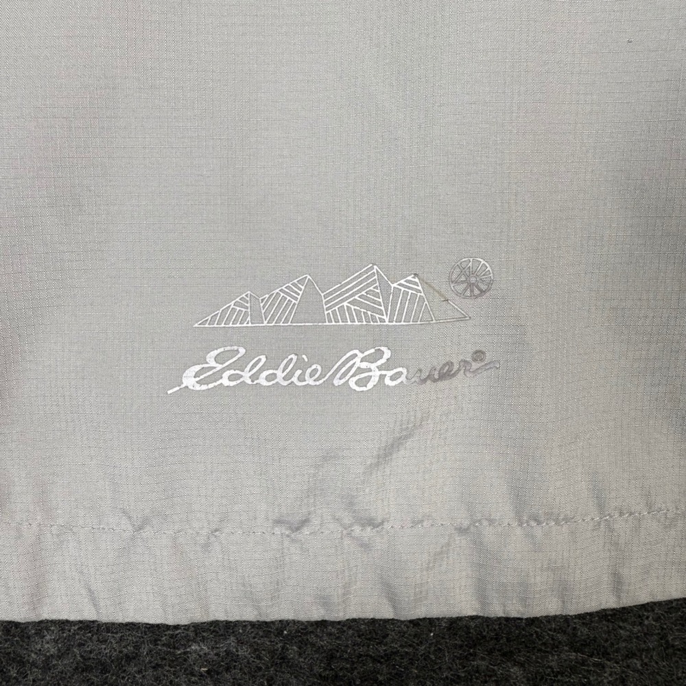 Eddie Bauer Kids Windbreaker Jacket Hooded Lightweight Gray White Size L 14‎ - Picture 8 of 8
